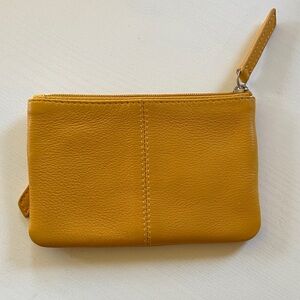 Yellow Leather Women's Mini Clutch